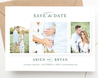 Rustic Modern Photo Save the Date Organic Engagement Announcement Save-the-Date Invite Wedding Announcement We Eloped Engagement Photo Card