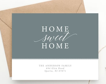 Home Sweet Home Moving Announcement, We've Moved Address Cards, New Home, Newlyweds Moving Postcard, First Home, Housewarming, Printable DIY