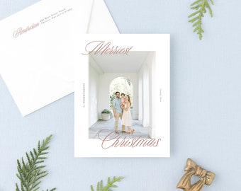 Merriest Christmas Holiday Card, Christmas Photo Card, Merry Christmas, Holiday Photo Card, Modern Christmas Card, Minimal Holiday