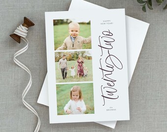 Happy New Year Card, Holiday Card, Family Photo Card, Holiday Photo Card, Multi-Photo, Twenty Twenty Two, New Year Cheer