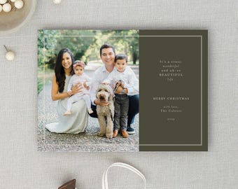 It's a Wonderful Life Holiday Card, Christmas Card with Photo, Family Holiday Card, Holiday Photo Card, Modern Christmas Card, Digital File