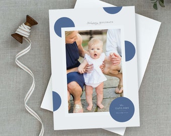 Bold Polka Dot Christmas Photo Card