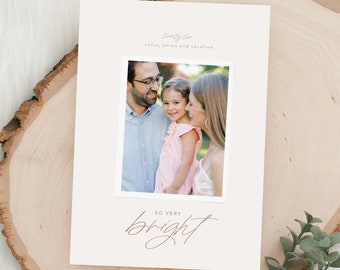 So Very Bright Holiday Card, Family Photo Card, Christmas Card, Holiday Photo Card, Holiday Birth Announcement, Christmas Baby