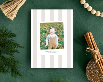 Modern Stripes Holiday Photo Card