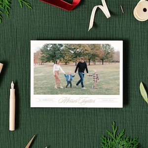 Merrier Together Holiday Card, Christmas Photo Card, Merry Christmas, Holiday Photo Card, Modern Christmas Card, Minimal Holiday