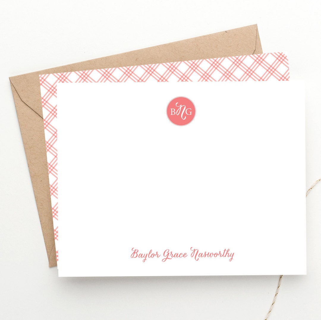 Custom Baby Stationery Set Southern Belle Gingham Personalized