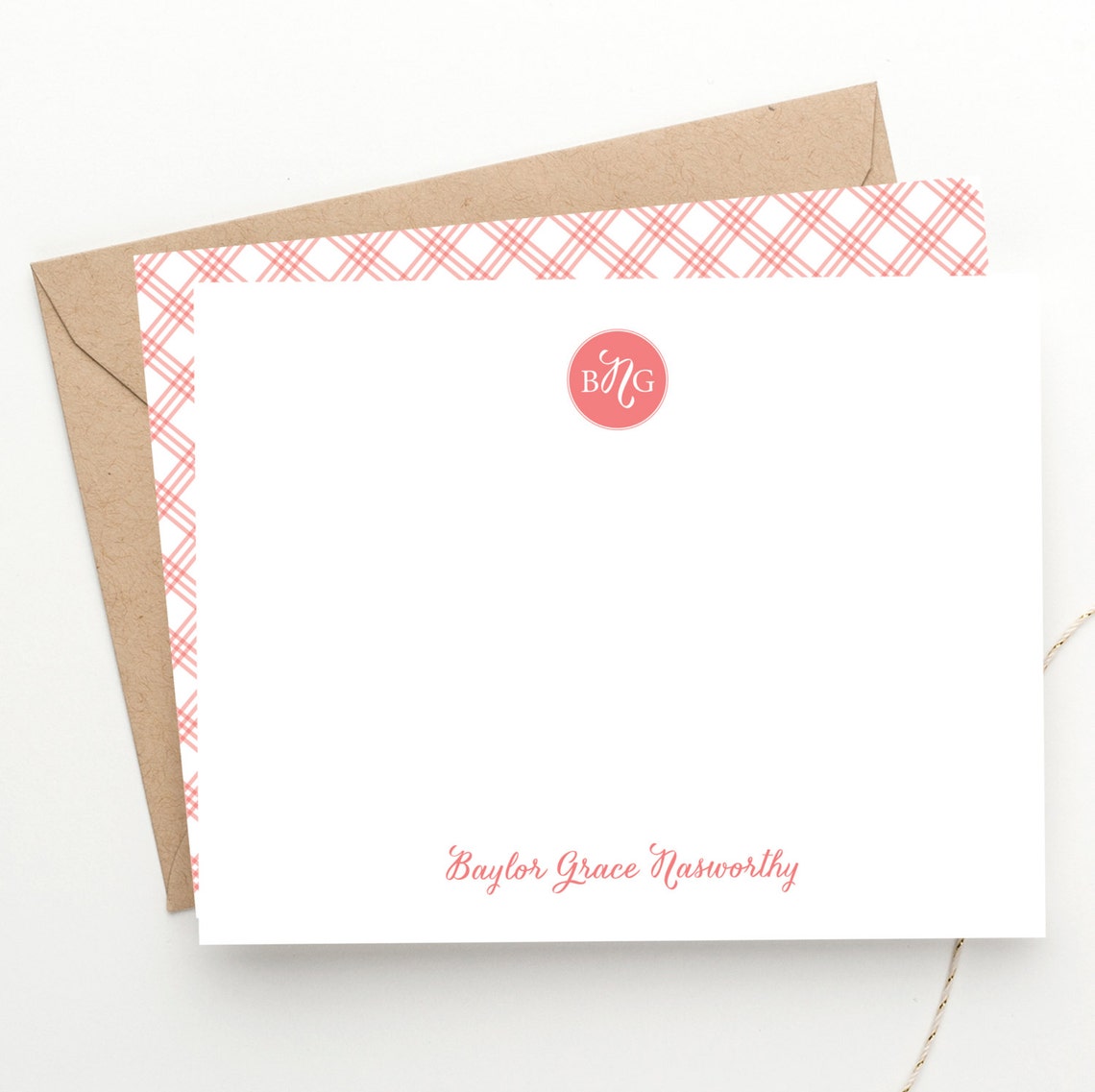 Custom Baby Stationery Set Southern Belle Gingham Etsy Ireland
