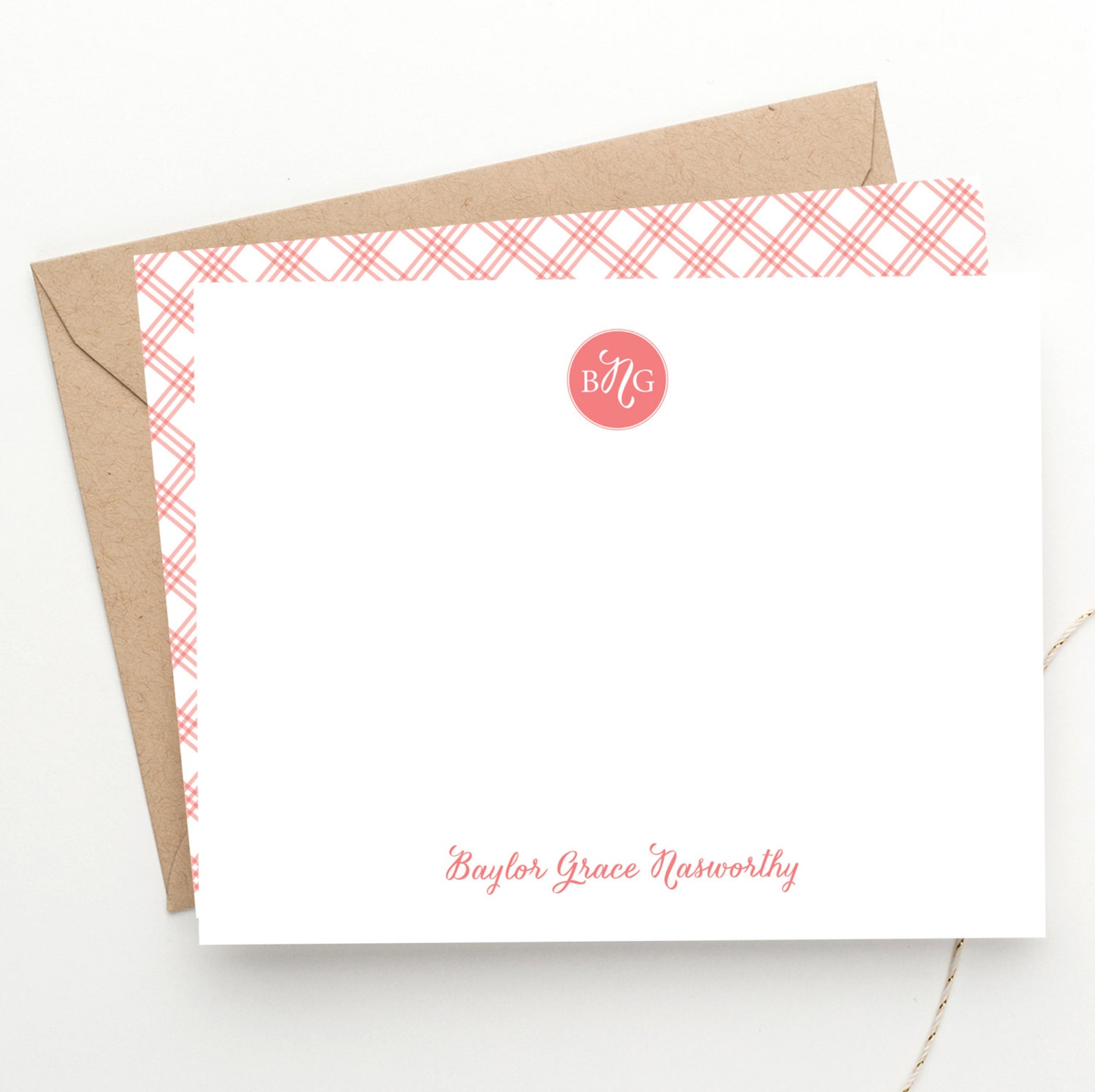 Custom Baby Stationery Set Southern Belle Gingham Etsy Ireland