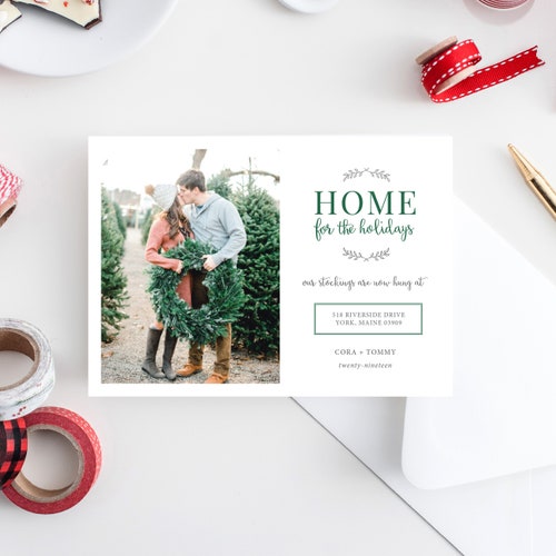 New Home Moving Announcement Christmas Cards Holiday Card Etsy