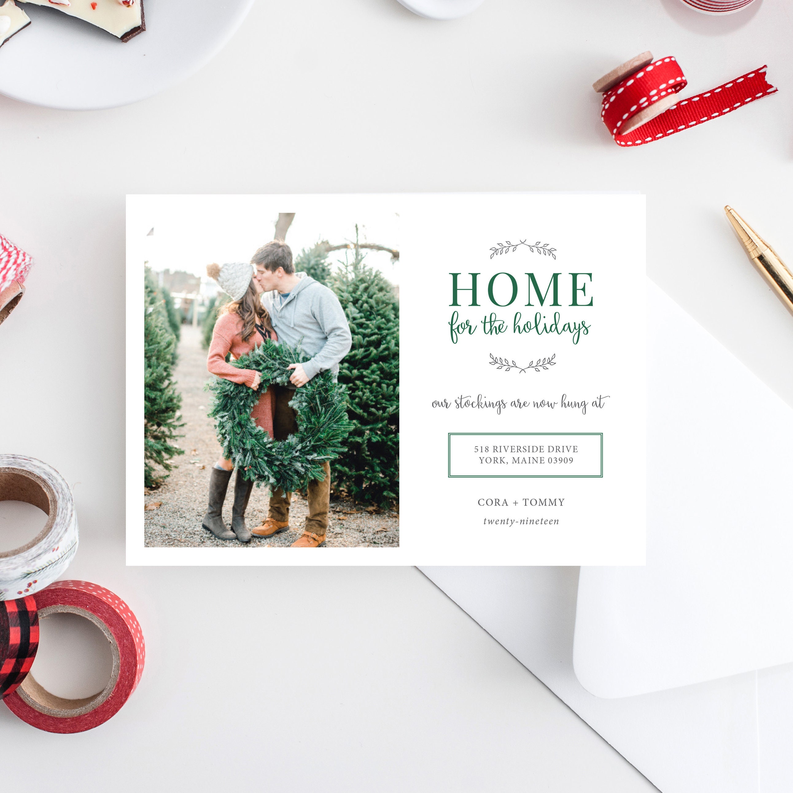 Holiday Photo Christmas Card Home for the Holidays Moving Etsy