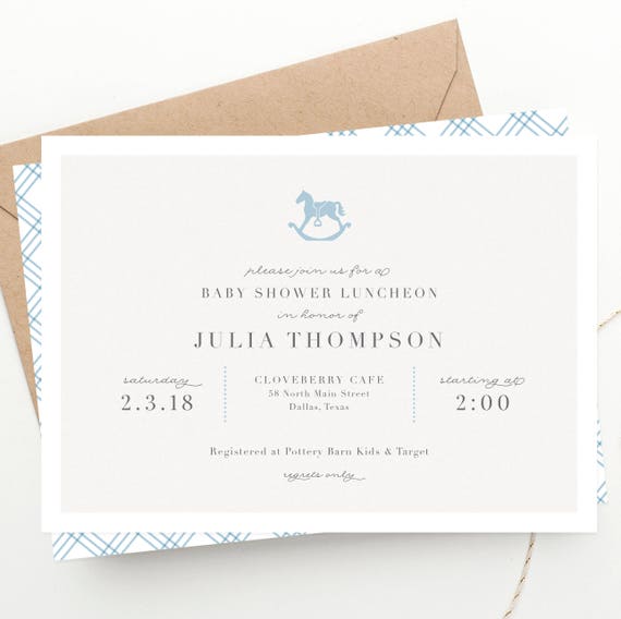 Rocking Horse Baby Shower Timeless Traditional Baby Boy Shower