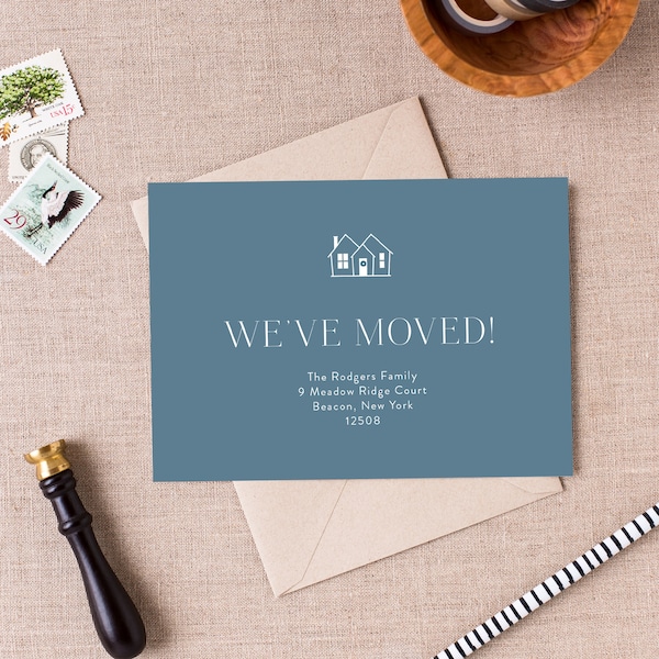 We've Moved, Moving Announcement, My New Home, New Address Notecards, New Apartment, Home Sweet Home, Home Illustration, Change of Address