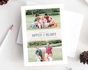 Modern Holiday Card, Christmas Card, Family Photo Card, Holiday Photo Card, Happiest Holidays, Traditional Holiday, Merry Christmas