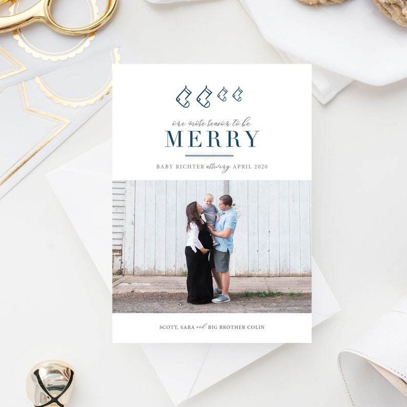 Holiday Pregnancy Baby Announcement Custom Holiday Card New Etsy