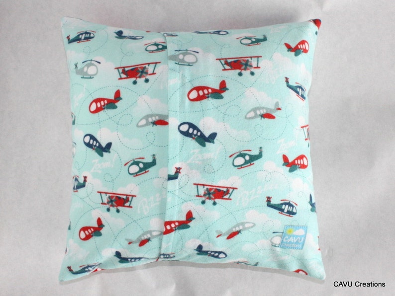 Airplane Nursery Pillow Cover Aqua Planes Navy and Red Etsy