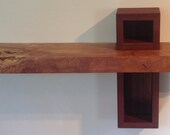 Live edge maple and jatoba floating shelf