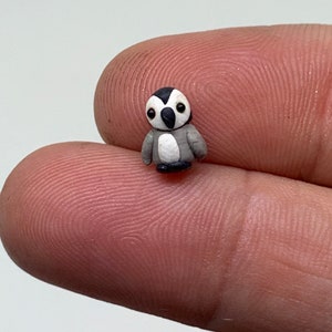 Impossibly Small Baby Penguin, Micro Mini Penguin, Penguin Chick, Polymer clay penguin