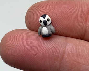 Impossibly Small Baby Penguin, Micro Mini Penguin, Penguin Chick, Polymer clay penguin