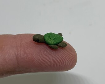 Micro Mini tartaruga marina, tartaruga marina di argilla polimerica, figura di piccola tartaruga marina