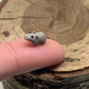 Micro Mini House Hippo, Miniature Hippo, Hippopotamus Figure