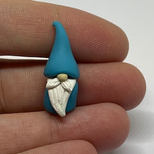 Miniature Blue Gnome, Gnome Figurine, Polymer Clay Gnome, Fairy Garden Gnome