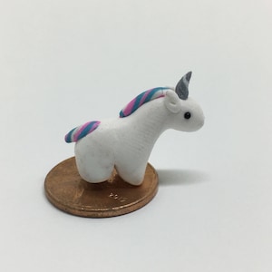 Miniature Unicorn Figurine, mini unicorn, tiny unicorn, terrarium figurine, polymer clay miniature, micro mini unicorn