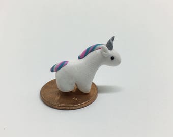 Miniature Unicorn Figurine, mini unicorn, tiny unicorn, terrarium figurine, polymer clay miniature, micro mini unicorn