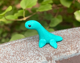 Loch Ness Monster Miniature, Nessy, Micro Loch Ness Monster Figurine, Kawaii Nessy, Polymer clay mythical creature