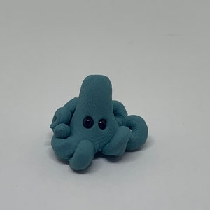 Blue Polymer Clay Octopus, Miniature Octopus Figurine, Blue Octopus, Tiny Octopus