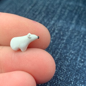 Mini Polar Bear, Polymer clay polar bear, Tiny Polar Bear