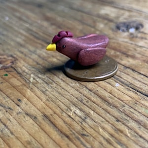 Brown Chicken Miniature, Tiny Brown Hen, Mini Chicken Figurine
