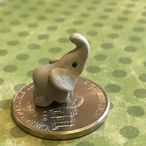 Micro Mini Elephant, Miniature Elephant Figurine, Tiniest Elephant