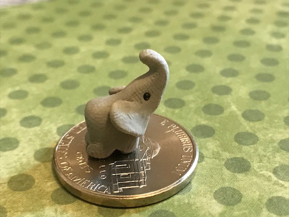 Micro Mini Elephant, Miniature Elephant Figurine, Tiniest Elephant