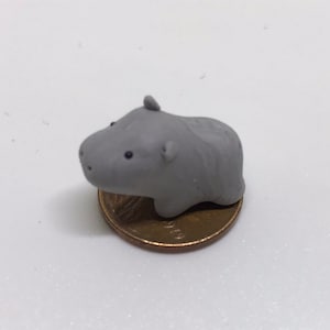 Mini House Hippo, Miniature Hippo, Hippopotamus Figure