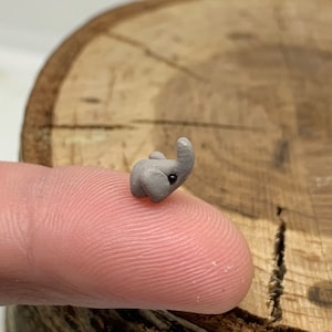 Impossibly Small Elephant, Micro Mini Elephant, Miniature Elephant Figurine, Tiniest Elephant, polymer clay elephant