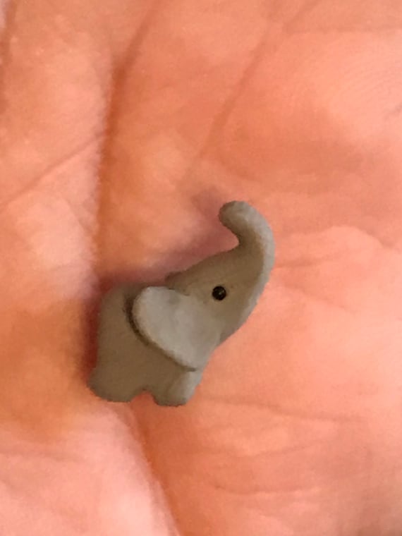Micro Mini Elephant, Miniature Elephant Figurine, Tiniest Elephant