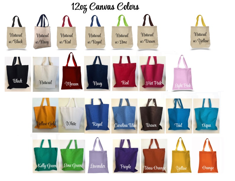 Name Tote Bag Custom Canvas Tote Bags Personalized Tote Etsy