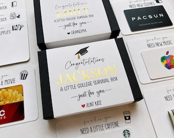 Graduation Gift Card Box Book, College Survival Kit Gift, Adulting Kit, Cash Present Box, High School Graduation Gift, Money Gifting