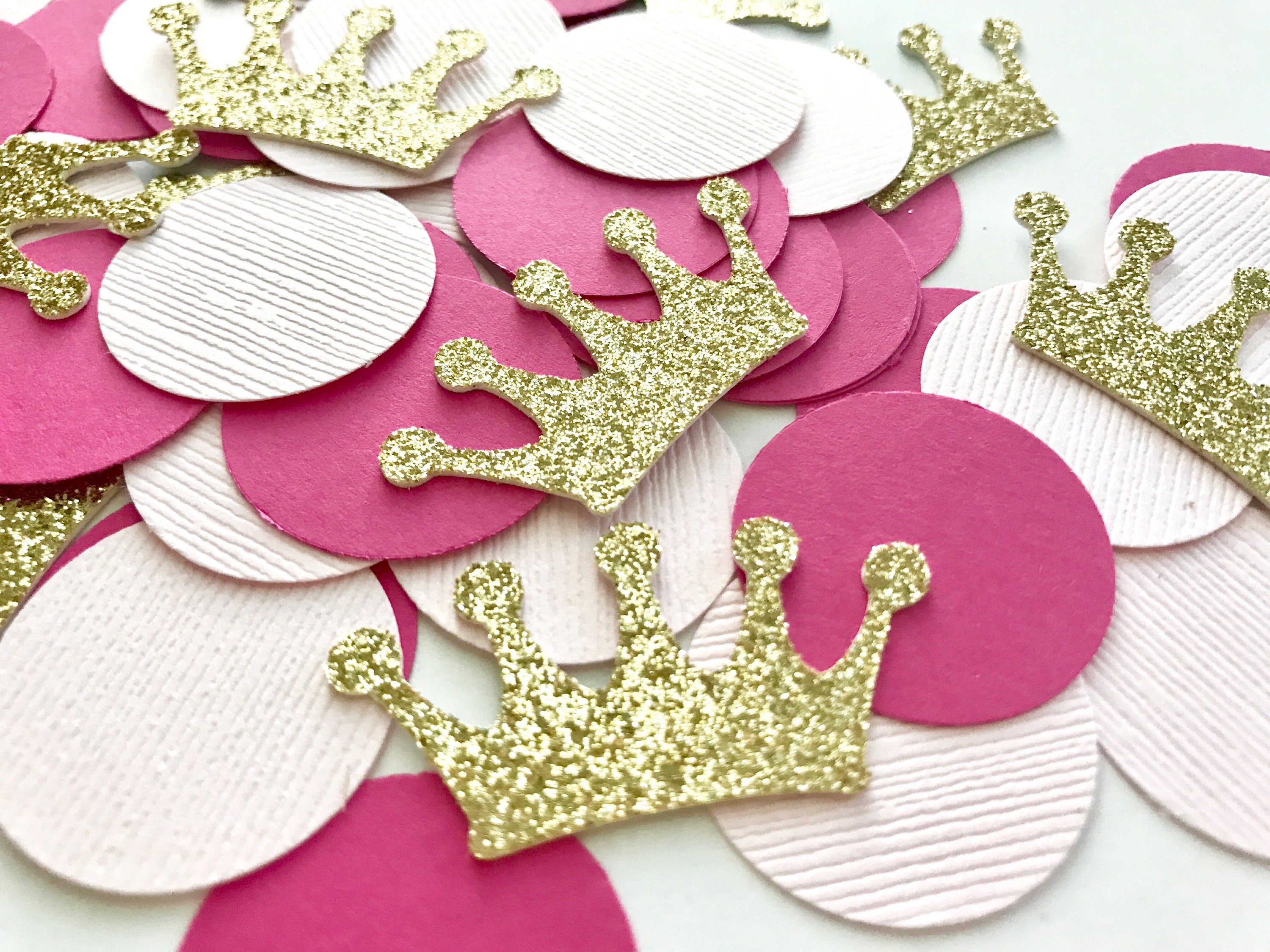 Princess Party Decorations Princess Confetti Crown confetti Pink Gold Party Decorations Princess Themed Party Decor