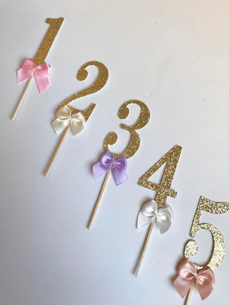 Birthday Cupcake Toppers Number Cupcake Topper Custom Etsy