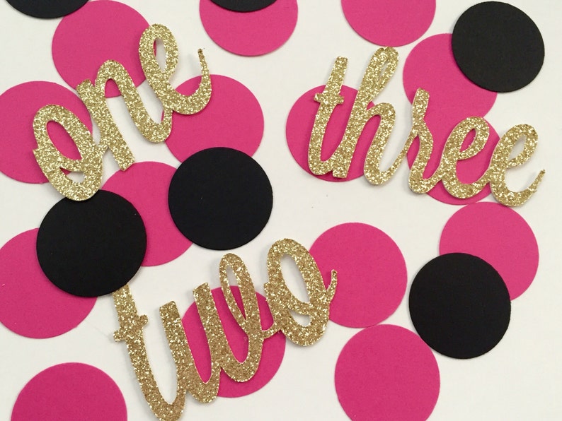 Number Confetti First Birthday Party Decorations Number Etsy