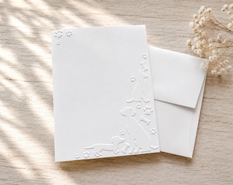 Embossed Dog Greeting Card Set: Blank Note Cards, Pet Cards