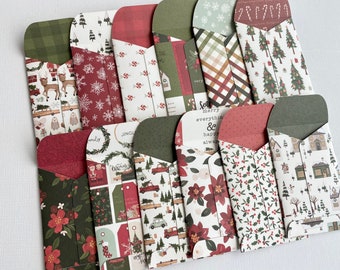 Christmas Gift Card Holders, Christmas Gift Card Envelope, Gift Card Holder, Gift Card Envelope, Mini Envelope, Christmas Gift Wrapping, HC