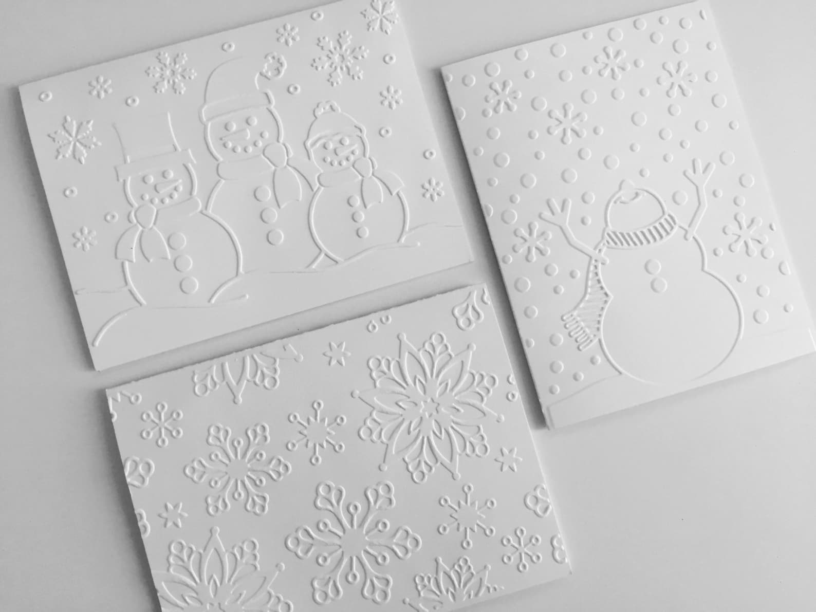 Embossed Christmas Cards Boxed Christmas Cards Set Blank Etsy