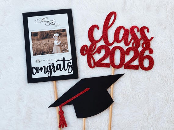 Graduation Centerpiece Sticks: Class of 2026 Party Decor, Graduation Party Decorations