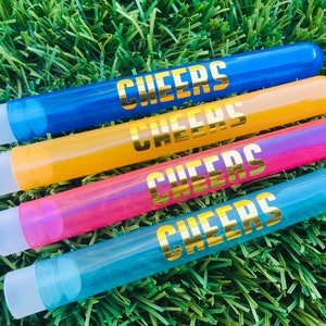 Custom Party Shooters: Gold Vinyl Decal, Plastic Shot Tubes