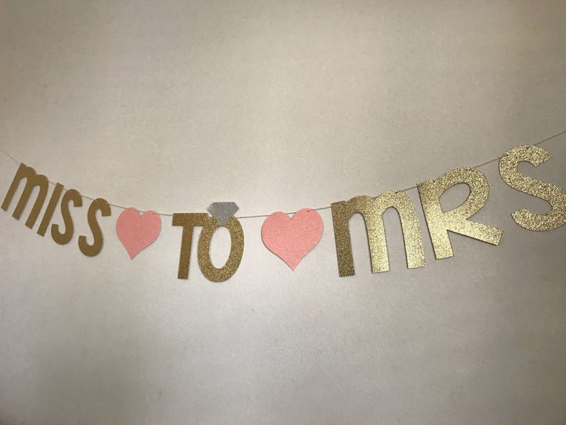 Miss to Mrs Banner Gold Miss to Mrs Banner Bridal Shower | Etsy