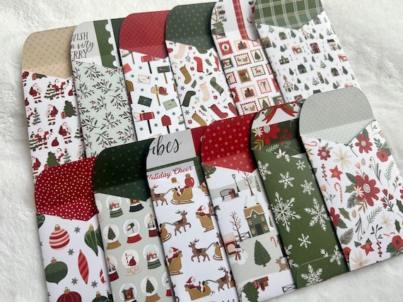 Christmas Gift Card Holders, Christmas Gift Card Envelope, Gift Card Holder, Gift Card Envelope, Mini Envelope, Christmas Gift Wrapping CV