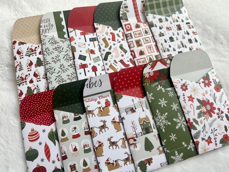 Christmas Gift Card Holders, Christmas Gift Card Envelope, Gift Card Holder, Gift Card Envelope, Mini Envelope, Christmas Gift Wrapping CV image 1