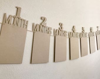 First Year Photo Banner: Monthly Baby Pictures, Birthday Decor